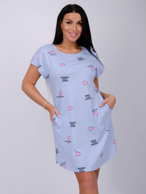 Туника "Душечка" голубая, трикотаж