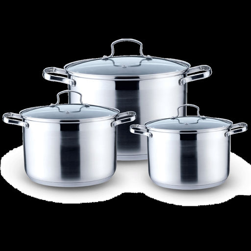 Набор посуды нерж. "Kelli" 6 пр со стекл. крышками, арт. KL-4230