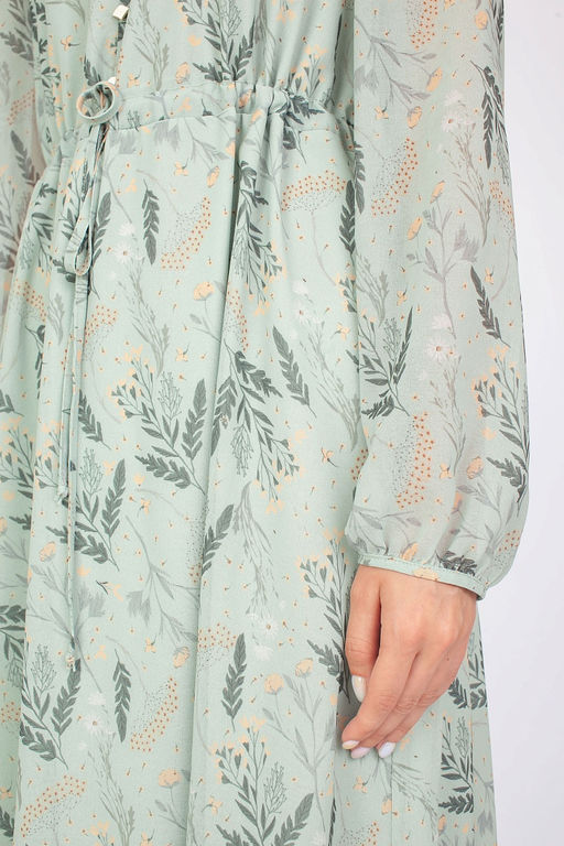 5-3024/774-5065-2 Платье принт Полевые цветы на зеленом фоне - Serginnetti фото 5