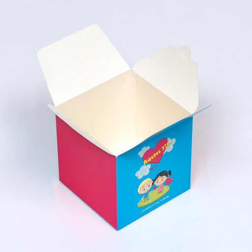 Цена за 10 шт. Коробка складная Любовь это, голубая, 10 х 10 х 10 см - UPAK LAND фото 3