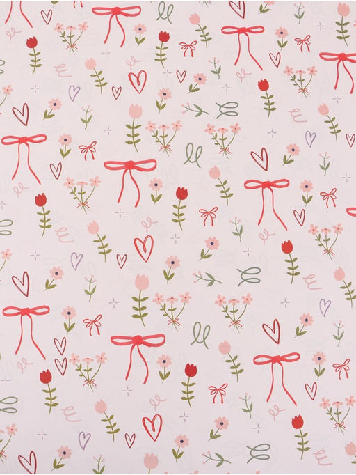 Цена за 10 шт. Бумага упаковочная двухсторонняя «Банты», 70 х 100 см