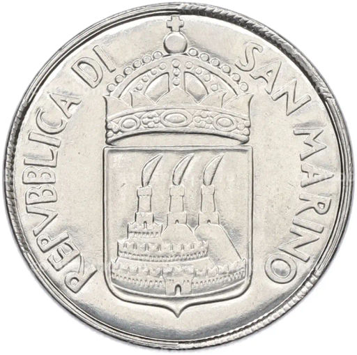 Монета 50 лир 1973 года Сан-Марино