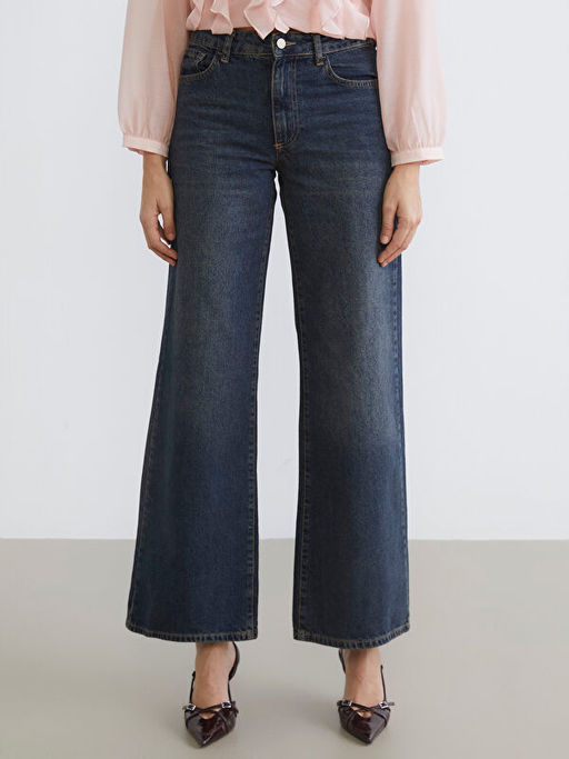 Wideleg Kad?n Jean Pantolon