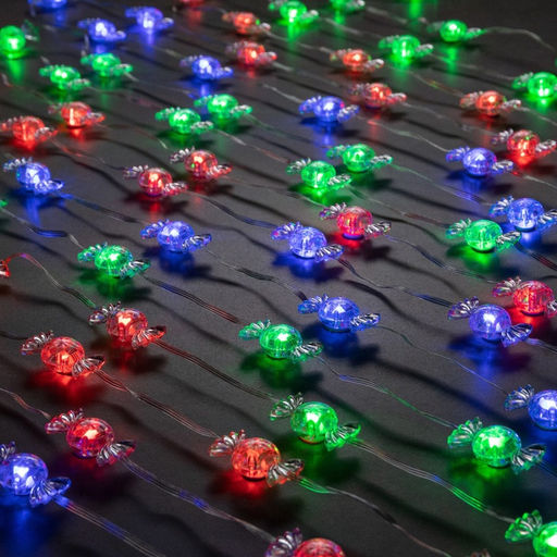 Умная гирлянда Нить 10 м с насадками Конфетки, IP20, прозрачная нить, 66 LED, свечение RGB, USB - Luazon lighting фото 5