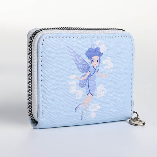 Кошелёк на молнии, отдел для карт, для монет, голубой