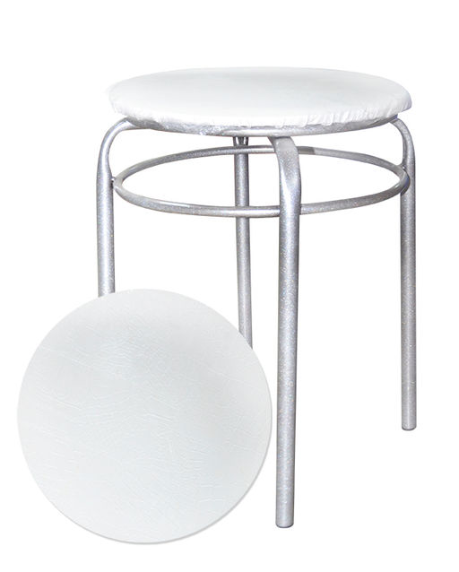 Табурет "Великан" с 2-кольца Н-22 к/з бел.крокодил н.хром