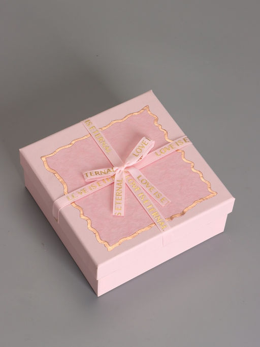 Набор подарочных коробок 3 в 1, прямоугольные с бантом, светло розовый, 19×19×9.8; 17×17×8; 15×15×6.5 см