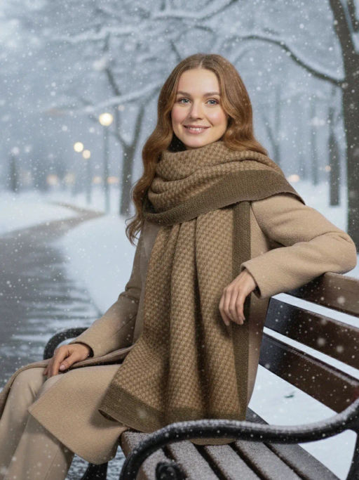 в составе шерсть мягкий двусторонний палантин