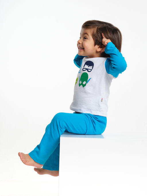 Пижама для мальчика UD 1152 белый/бирюза