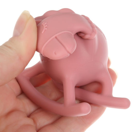 Игрушка - прорезыватель силиконовый с погремушкой Крошка Я Лошадка, розовый