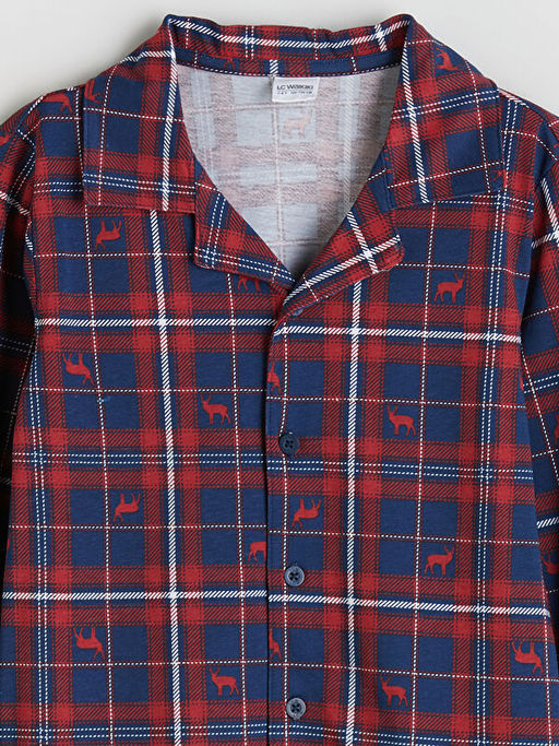 G?mlek Yaka Erkek ?ocuk Pijama Tak?m?