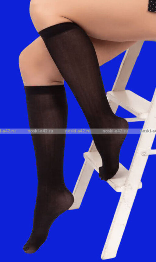 Цена за 10 пар. Крабро CRABRO ГОЛЬФЫ женские 50 Den микрофибра с лайкрой чёрные Miss уплотненные