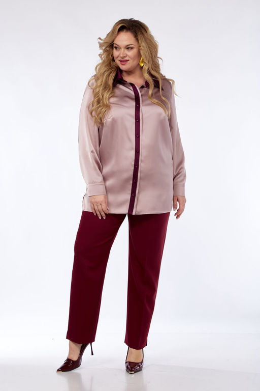 Костюм Элль стиль 2365 пыльная роза/винный фото 6