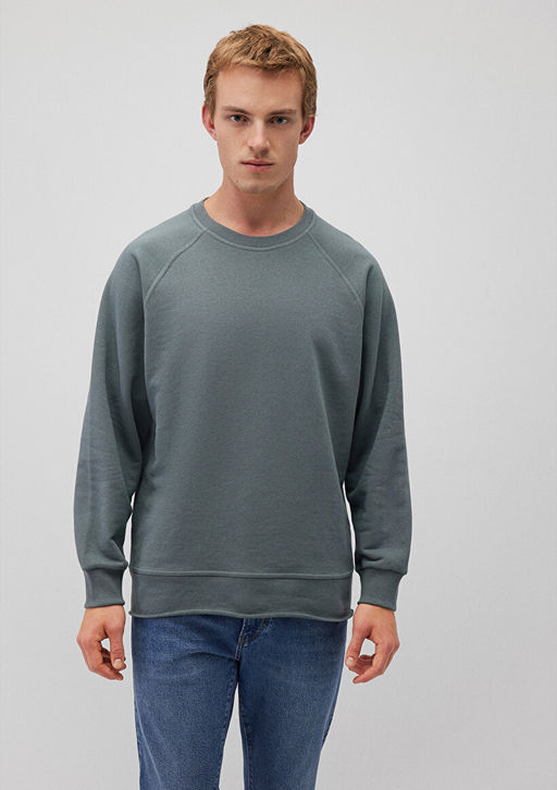 Bisiklet Yaka Yesil Sweatshirt - Mavi фото 3