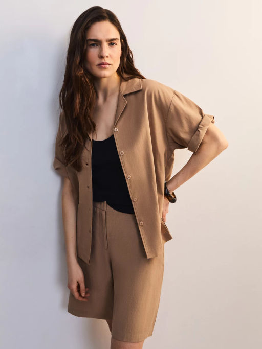 Шорты из вискозы и хлопка с отворотами ZR2605012116-63 / Zarina