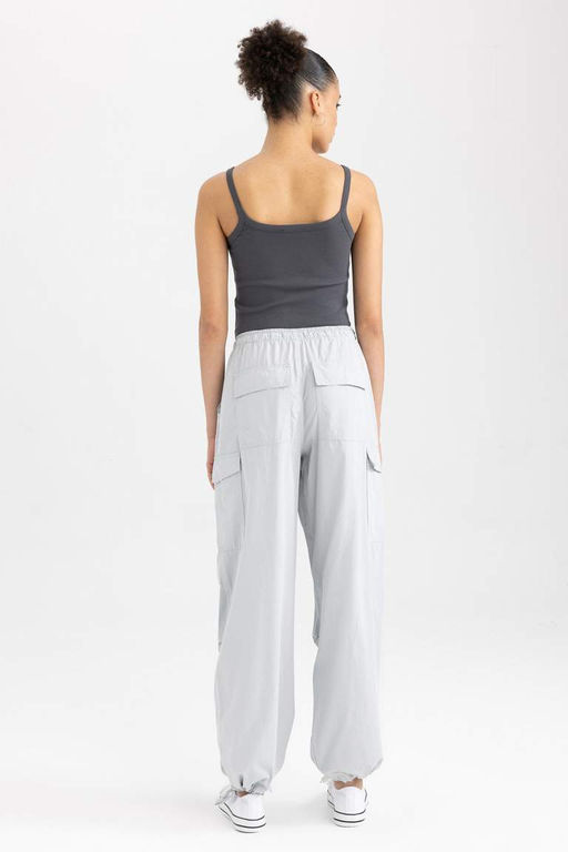 Классные брюки из 100% хлопка из поплина Parachute - Defacto фото 10