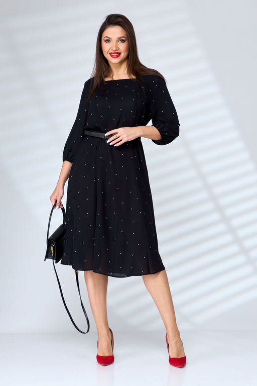 Платье Anastasia 1072-Р-Р черный в горошек