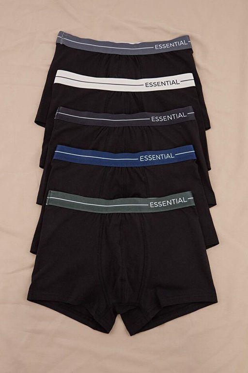 Siyah 5li Desenli/D_z Paketli Boxer TMNAW25BX00006 - Trendyolmilla фото 2