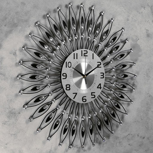 Часы настенные интерьерные «Пелинья», серия: Ажур, бесшумные, плавный ход, 60×60 см, d=22 см, от батарейки 1хАА