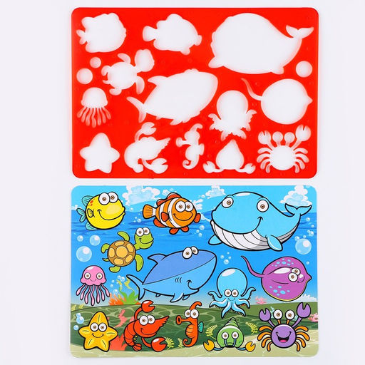 Трафарет для малышей Морские обитатели с раскраской - Simaland фото 2