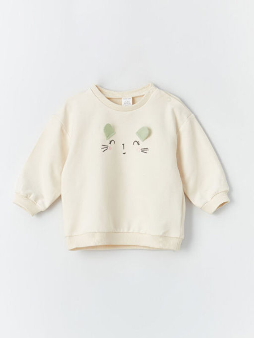 Bisiklet Yaka Uzun Kollu Bask?l? K?z Bebek Sweatshirt 2li - Waikiki фото 2
