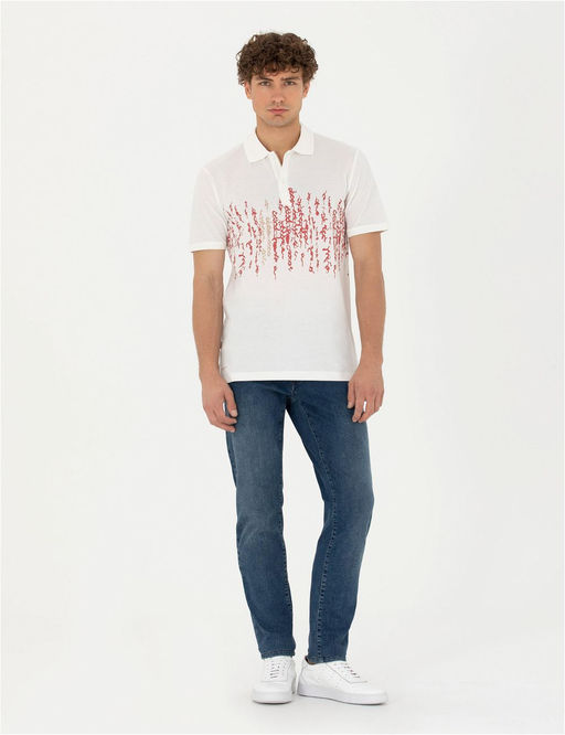 Ekru Slim Fit Polo Yaka Ti__rt - Pierre cardin фото 4