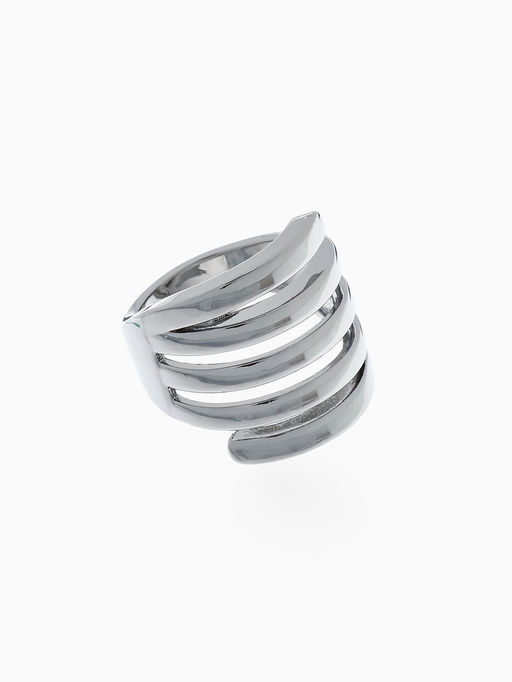 Кольцо металл Тренд пять линий, цвет серебро, размер 16 - Qf фото 9