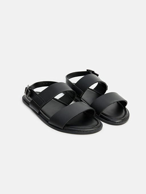 Deri G?r?n?ml? Erkek Sandalet