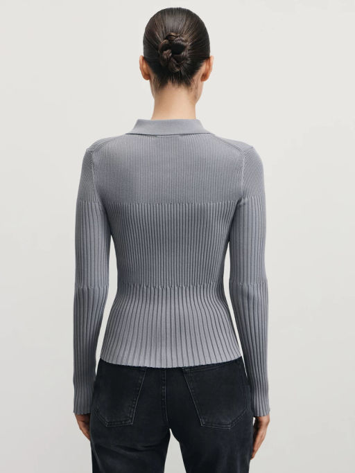 Облегающий джемпер поло из вискозы / Zarina фото 5