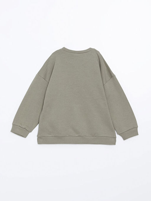 Bisiklet Yaka Uzun Kollu Bask?l? Erkek ?ocuk Sweatshirt