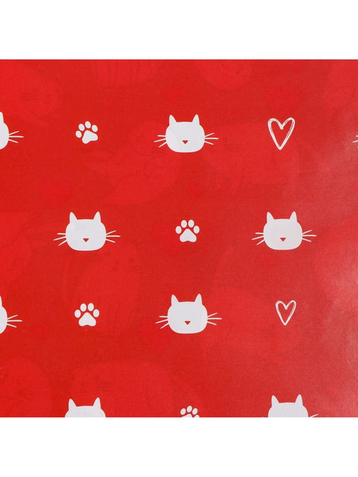 Цена за 10 шт. Бумага упаковочная глянцевая двухсторонняя Коты, 70?100 см