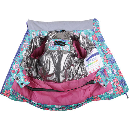 RODOS Утеплённый костюм для девочки зима М-191 (Цветы) Зелёный