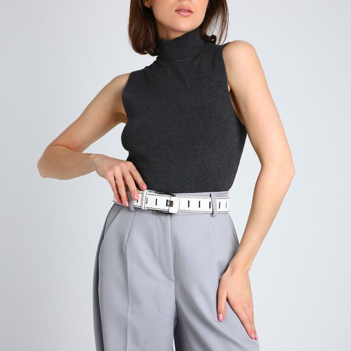 Ремень женский, ширина 3,5 см, люверсы, пряжка металл, винт, цвет белый - Simaland фото 2