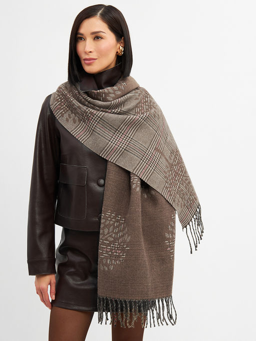 в составе ШЕРСТЬ и КАШЕМИР Большой, мягкий, теплый однотонный двусторонний палантин. - Tantino фото 10