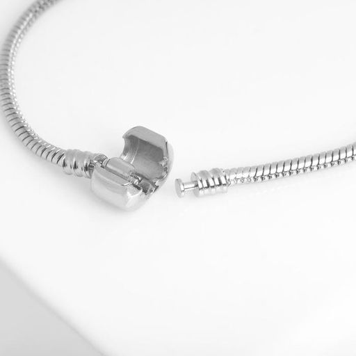 Основа для браслета Бусинка, цвет серебро, 20 см