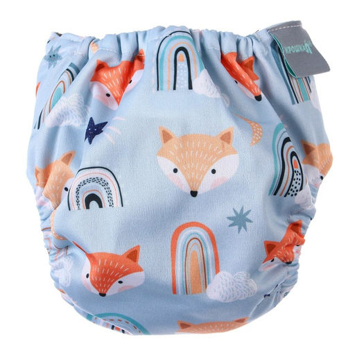 Трусики-подгузник, многоразовый, угольно-бамбуковая ткань, Лисички, от 0-12 мес. - Крошка я фото 7