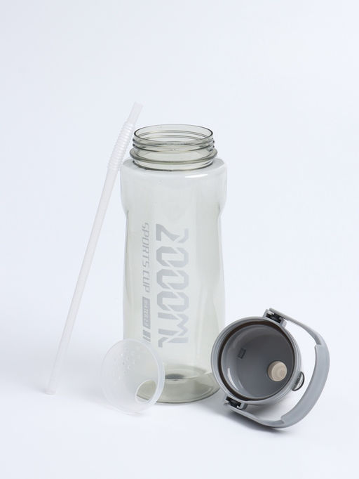 Бутылка для воды «Корни», 2 л, с трубочкой, пластиковая, серая