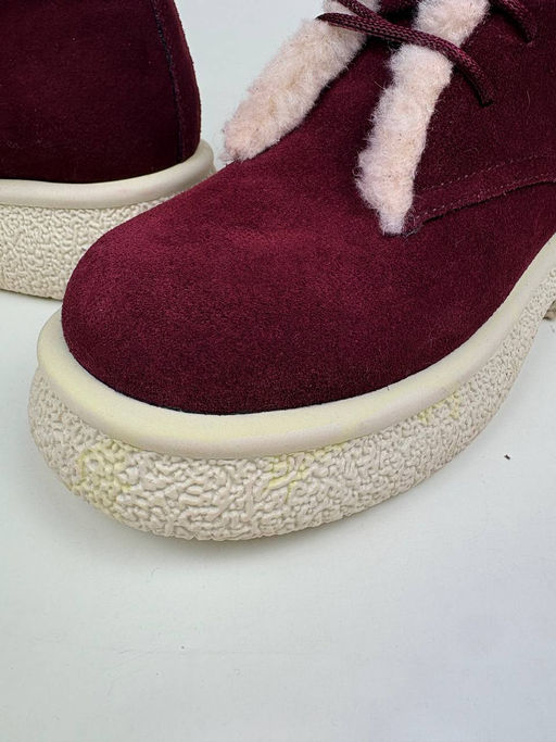 Ботинки 308.агатаw. бордo замша з уценка