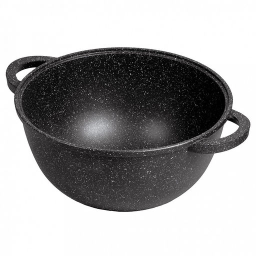 Казан с антипригарным покрытием 10л, д32см "Гранит", h18,5см, s0,4см, литые ручки, стеклянная крышка с пароотводом, подарочная упаковка (Россия)