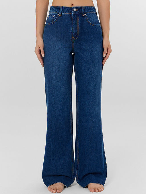 Джинсы женские wide leg темно-синие - Mark formelle фото 2