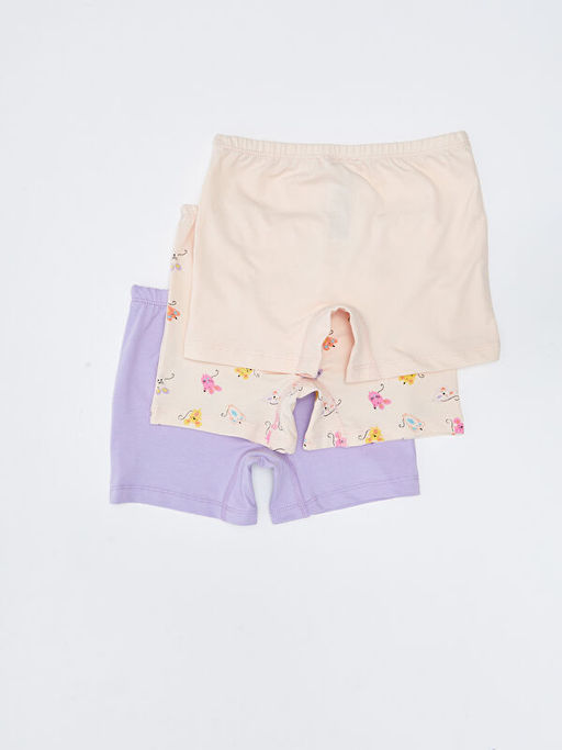 Bask?l? Pamuklu K?z ?ocuk Boxer 3l? - Waikiki фото 2