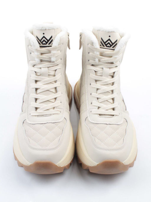 04-PAML06-2Z LT. BEIGE Ботинки зимние женские (натуральная кожа, 100% шерсть) - Фабричный китай фото 8