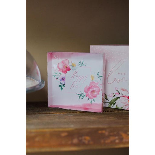 Цена за 5 шт. Коробка для печенья, кондитерская упаковка с пластиковой крышкой, Happy time, 15?15?3 см