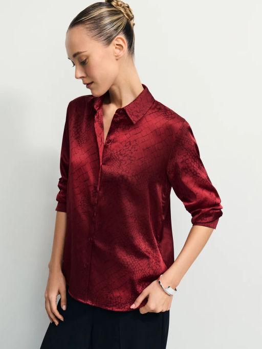 Атласная блузка с принтом / Zarina