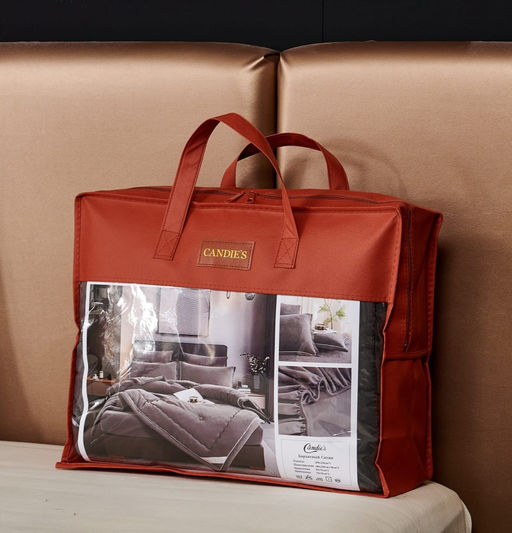 Одеяло Candies Бархатный Сатин с простынёй и наволочками на резинке ODCANBN013 Евро