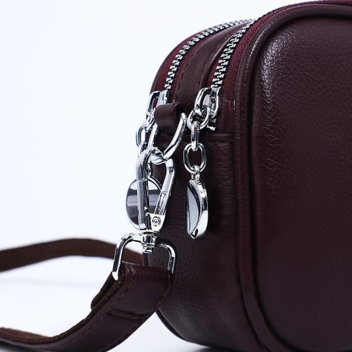 Сумка кросс-боди на молниях, наружный карман, цвет бордовый - Simaland фото 4