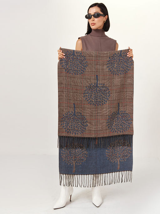 в составе ШЕРСТЬ и КАШЕМИР Большой, мягкий, теплый двусторонний палантин - Tantino фото 3