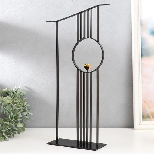 Фигурка металл «Золотая птичка. Абстракция», чёрный, 20×8×47 см
