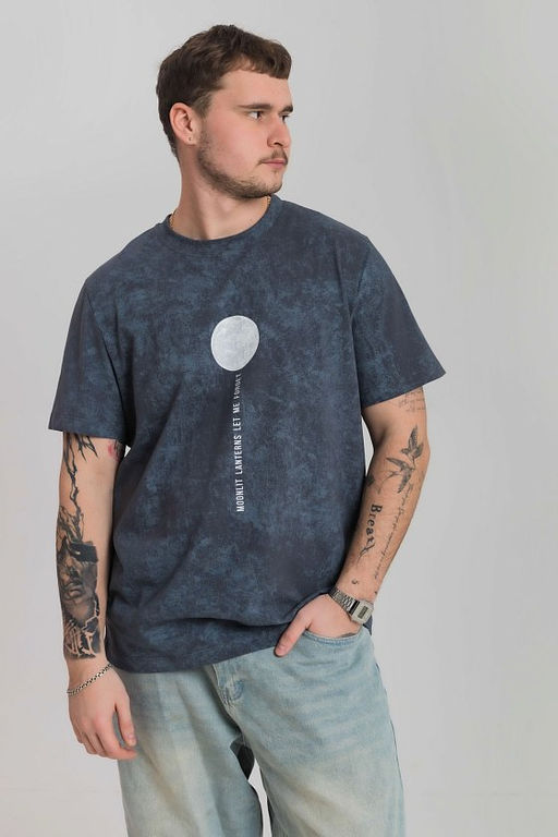 Футболка с эффектом варки М126009Пс серый