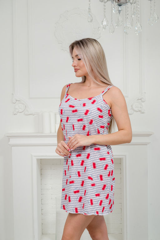 Ночная сорочка из кулирки Оливия красный морфей - Амадэль фото 13